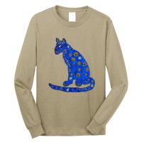 Cute Funny ABBA Ugly Blue Cat Long Sleeve Shirt