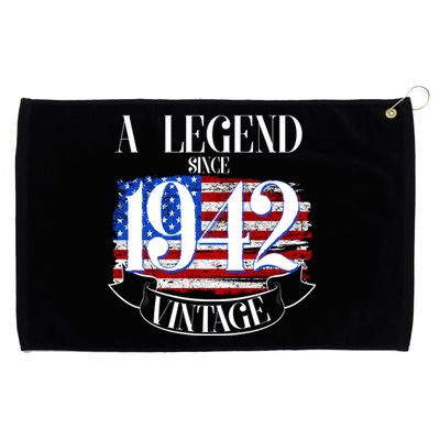 Cute Funny A Legend Since 1942 Vintage USA Flag 80th Birthday Grommeted Golf Towel