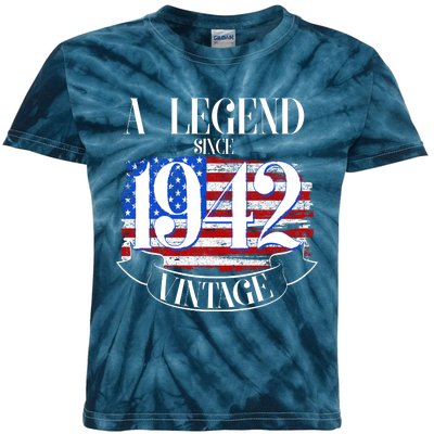 Cute Funny A Legend Since 1942 Vintage USA Flag 80th Birthday Kids Tie-Dye T-Shirt