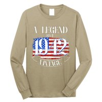 Cute Funny A Legend Since 1942 Vintage USA Flag 80th Birthday Long Sleeve Shirt