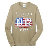 Cute Funny A Legend Since 1942 Vintage USA Flag 80th Birthday Tall Long Sleeve T-Shirt