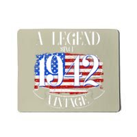 Cute Funny A Legend Since 1942 Vintage USA Flag 80th Birthday Mousepad