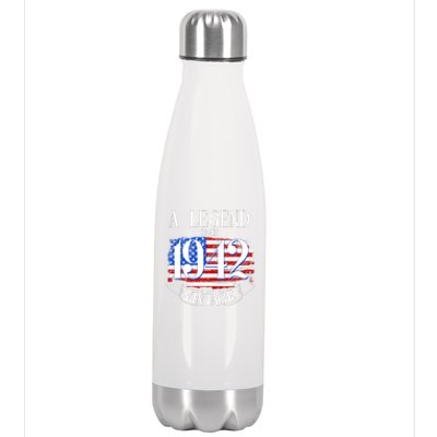 Cute Funny A Legend Since 1942 Vintage USA Flag 80th Birthday Stainless Steel Insulated Water Bottle