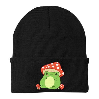 Cottagecore Frog Aesthetic Cute Frog With Mushroom Hat Beanie