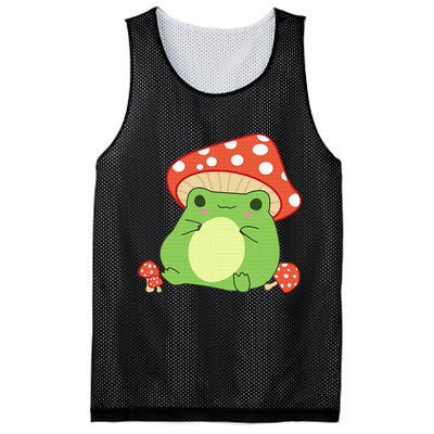Cottagecore Frog Aesthetic Cute Frog With Mushroom Hat Mesh Reversible Basketball Jersey Tank