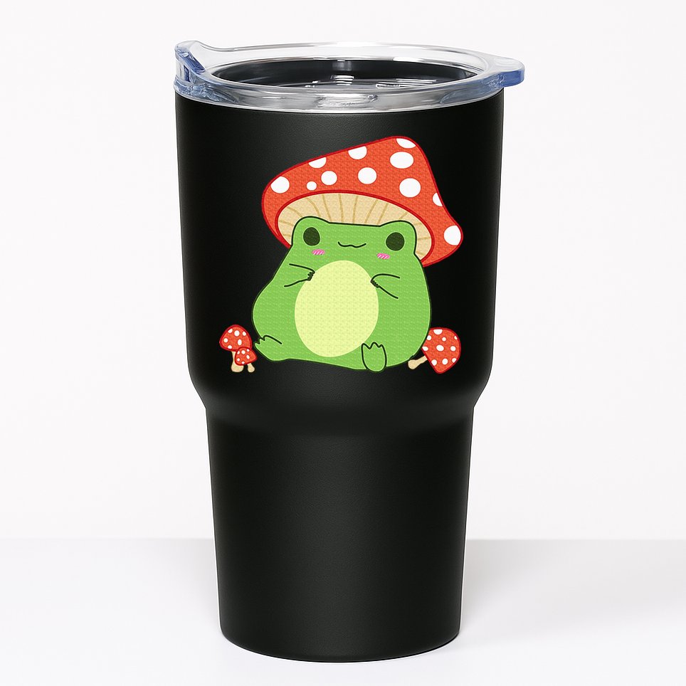 Cottagecore Frog Aesthetic Cute Frog With Mushroom Hat Tumbler