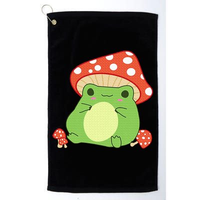 Cottagecore Frog Aesthetic Cute Frog With Mushroom Hat Golf Towel