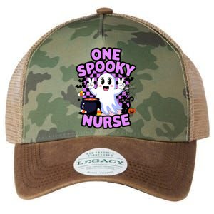 Cute Fun And Festive Halloween One Spooky Nurse Ghost Legacy Tie Dye Trucker Hat