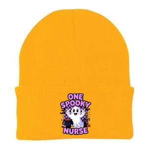 Cute Fun And Festive Halloween One Spooky Nurse Ghost Knit Cap Winter Beanie