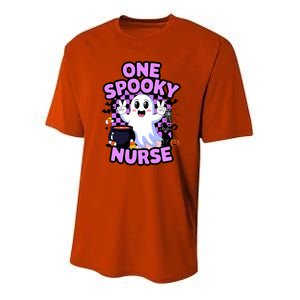 Cute Fun And Festive Halloween One Spooky Nurse Ghost Youth Performance Sprint T-Shirt