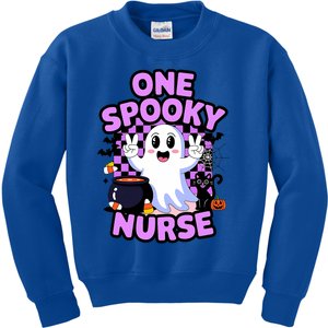 Cute Fun And Festive Halloween One Spooky Nurse Ghost Kids Sweatshirt