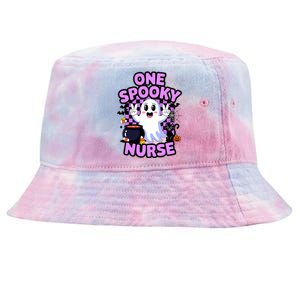 Cute Fun And Festive Halloween One Spooky Nurse Ghost Tie-Dyed Bucket Hat