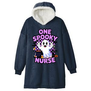 Cute Fun And Festive Halloween One Spooky Nurse Ghost Hooded Wearable Blanket