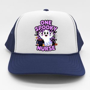 Cute Fun And Festive Halloween One Spooky Nurse Ghost Trucker Hat