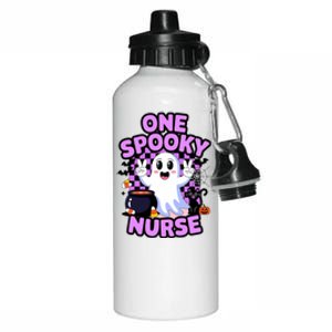 Cute Fun And Festive Halloween One Spooky Nurse Ghost Aluminum Water Bottle