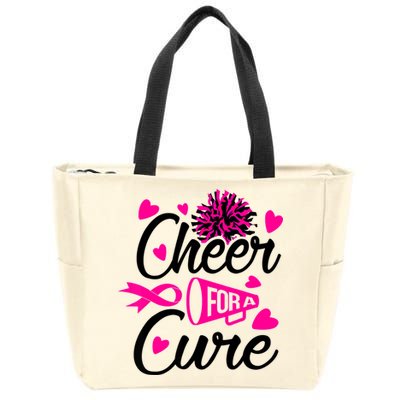 Cheer For A Cure Breast Cancer Awareness Zip Tote Bag
