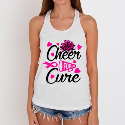 Cheer For A Cure Breast Cancer Awareness Women's Knotted Racerback Tank