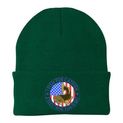 Catfish Fisherman American Flag Catfishing Flathead Knit Cap Winter Beanie