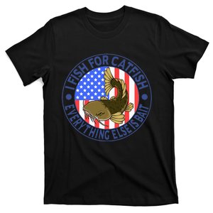 Catfish Fisherman American Flag Catfishing Flathead T-Shirt