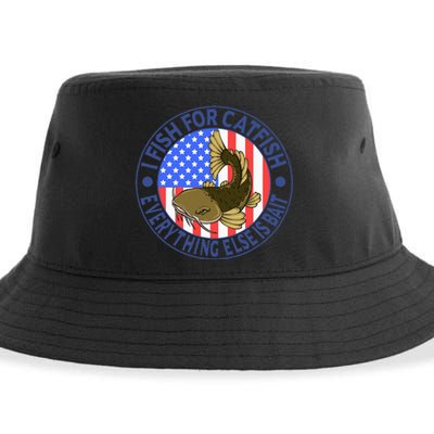 Catfish Fisherman American Flag Catfishing Flathead Sustainable Bucket Hat