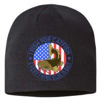 Catfish Fisherman American Flag Catfishing Flathead Sustainable Beanie