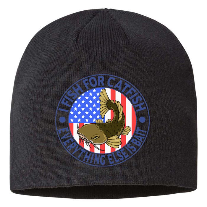 Catfish Fisherman American Flag Catfishing Flathead Sustainable Beanie