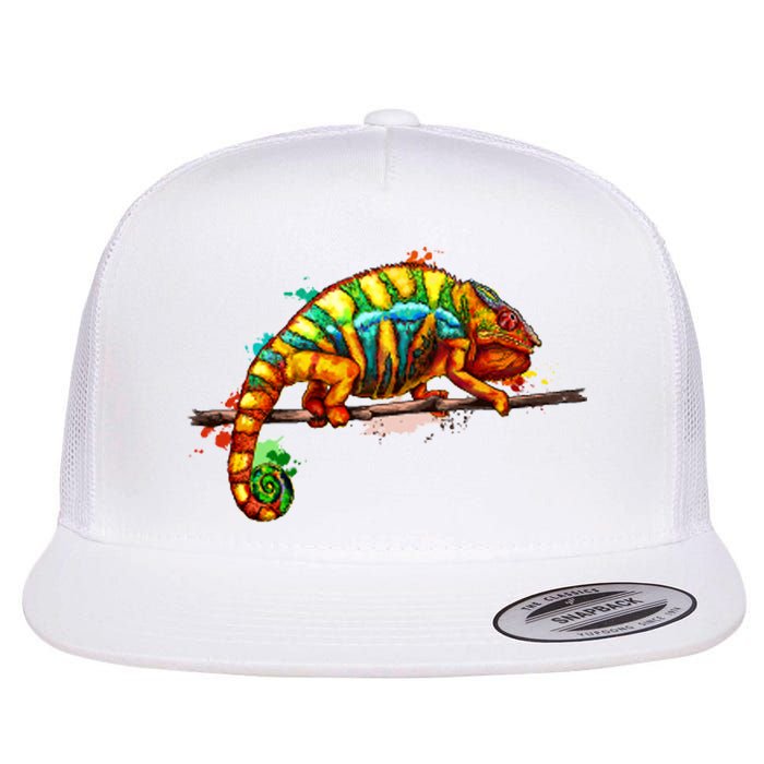 Chameleon From A Splash Flat Bill Trucker Hat