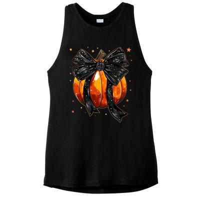 Cute Fall Autumn Halloween Pumpkin Ladies PosiCharge Tri-Blend Wicking Tank