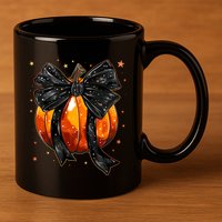 Cute Fall Autumn Halloween Pumpkin 11oz C Handle Ceramic Mug