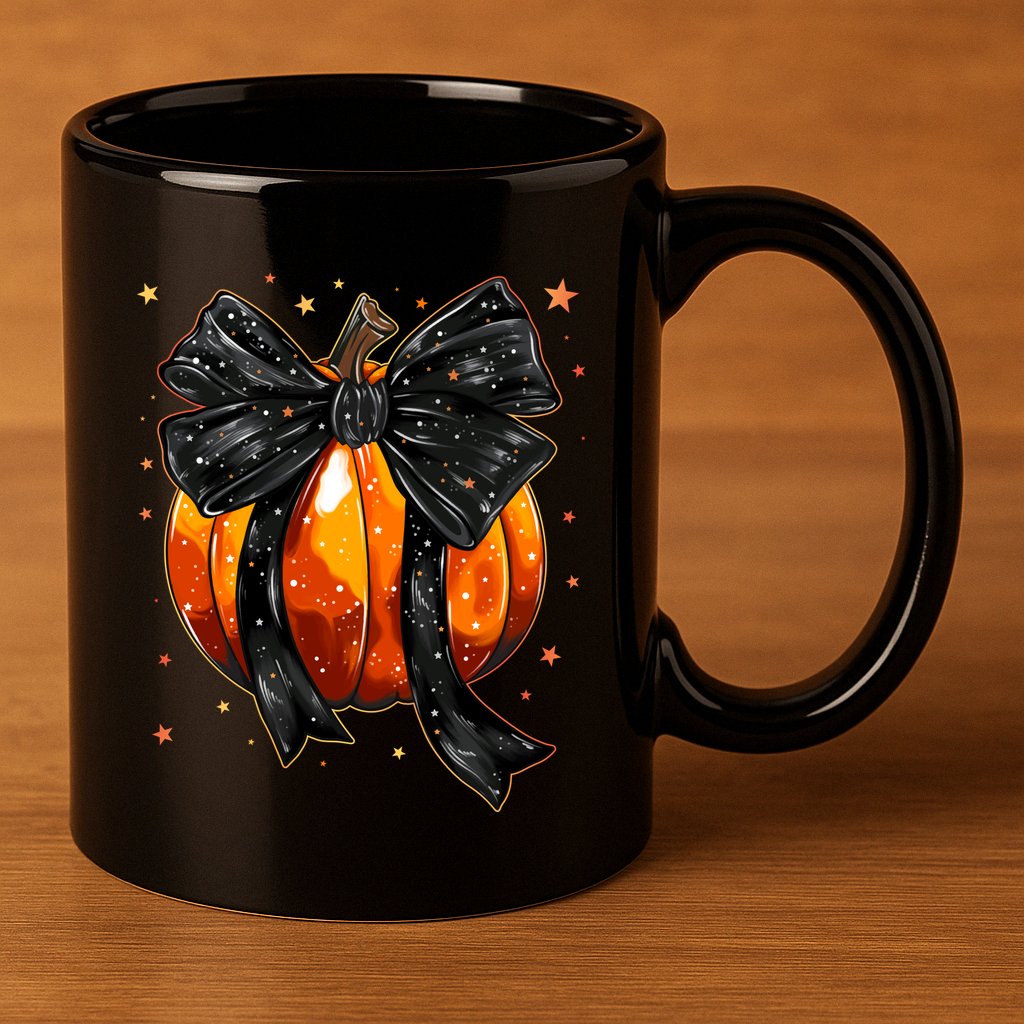 Cute Fall Autumn Halloween Pumpkin 11oz C Handle Ceramic Mug