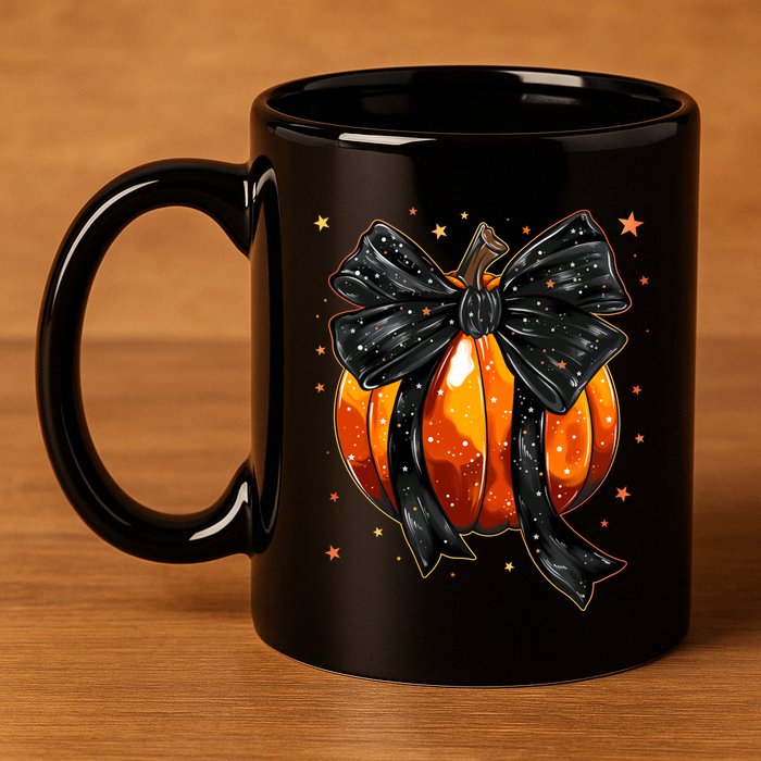 Cute Fall Autumn Halloween Pumpkin 11oz C Handle Ceramic Mug