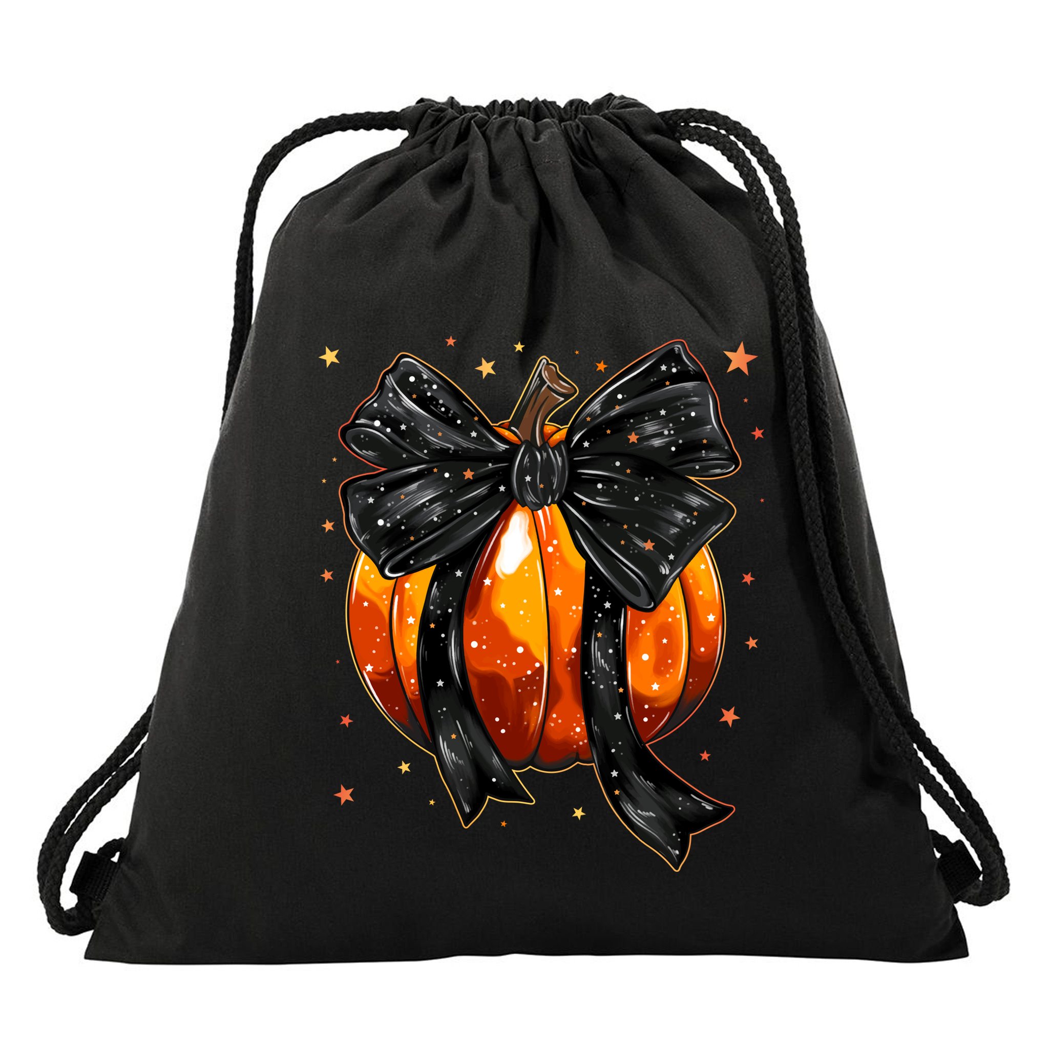 Cute Fall Autumn Halloween Pumpkin Drawstring Bag