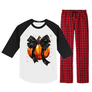 Cute Fall Autumn Halloween Pumpkin Raglan Sleeve Pajama Set