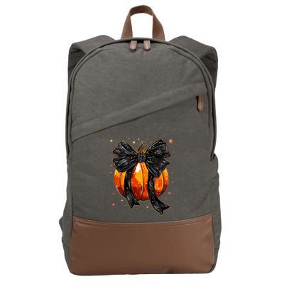 Cute Fall Autumn Halloween Pumpkin Cotton Canvas Backpack