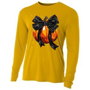 Cute Fall Autumn Halloween Pumpkin Cooling Performance Long Sleeve Crew