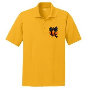 Cute Fall Autumn Halloween Pumpkin PosiCharge RacerMesh Polo