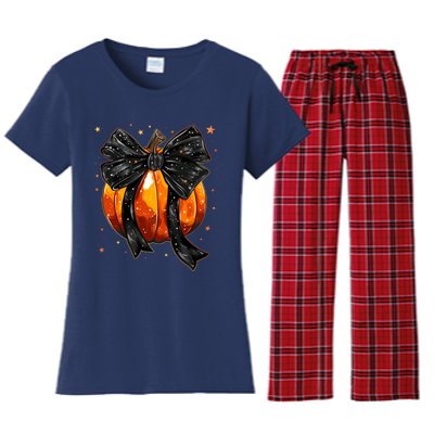 Cute Fall Autumn Halloween Pumpkin Women's Flannel Pajama Set