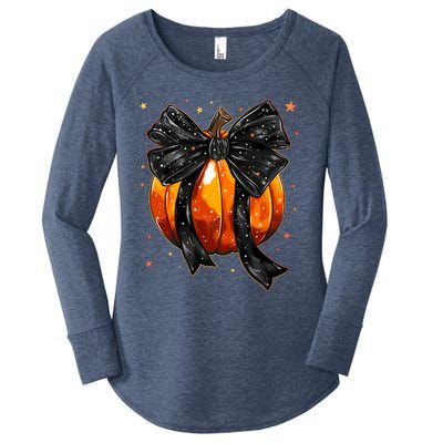 Cute Fall Autumn Halloween Pumpkin Women's Perfect Tri Tunic Long Sleeve Shirt