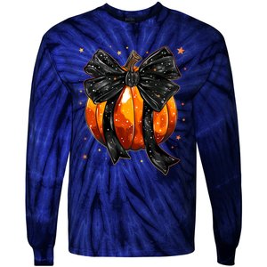 Cute Fall Autumn Halloween Pumpkin Tie-Dye Long Sleeve Shirt