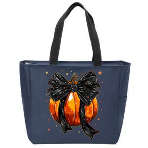 Cute Fall Autumn Halloween Pumpkin Zip Tote Bag