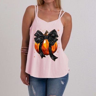 Cute Fall Autumn Halloween Pumpkin Women's Strappy Tank