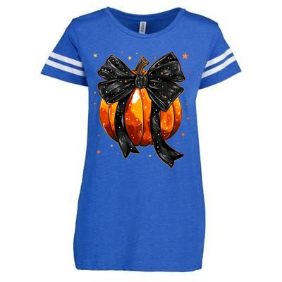 Cute Fall Autumn Halloween Pumpkin Enza Ladies Jersey Football T-Shirt