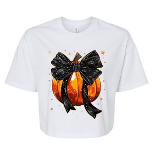 Cute Fall Autumn Halloween Pumpkin Bella+Canvas Jersey Crop Tee