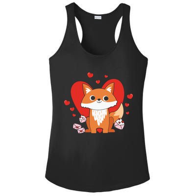 Cute Fox Animal Valentine Gift For Valentine Day Ladies PosiCharge Competitor Racerback Tank