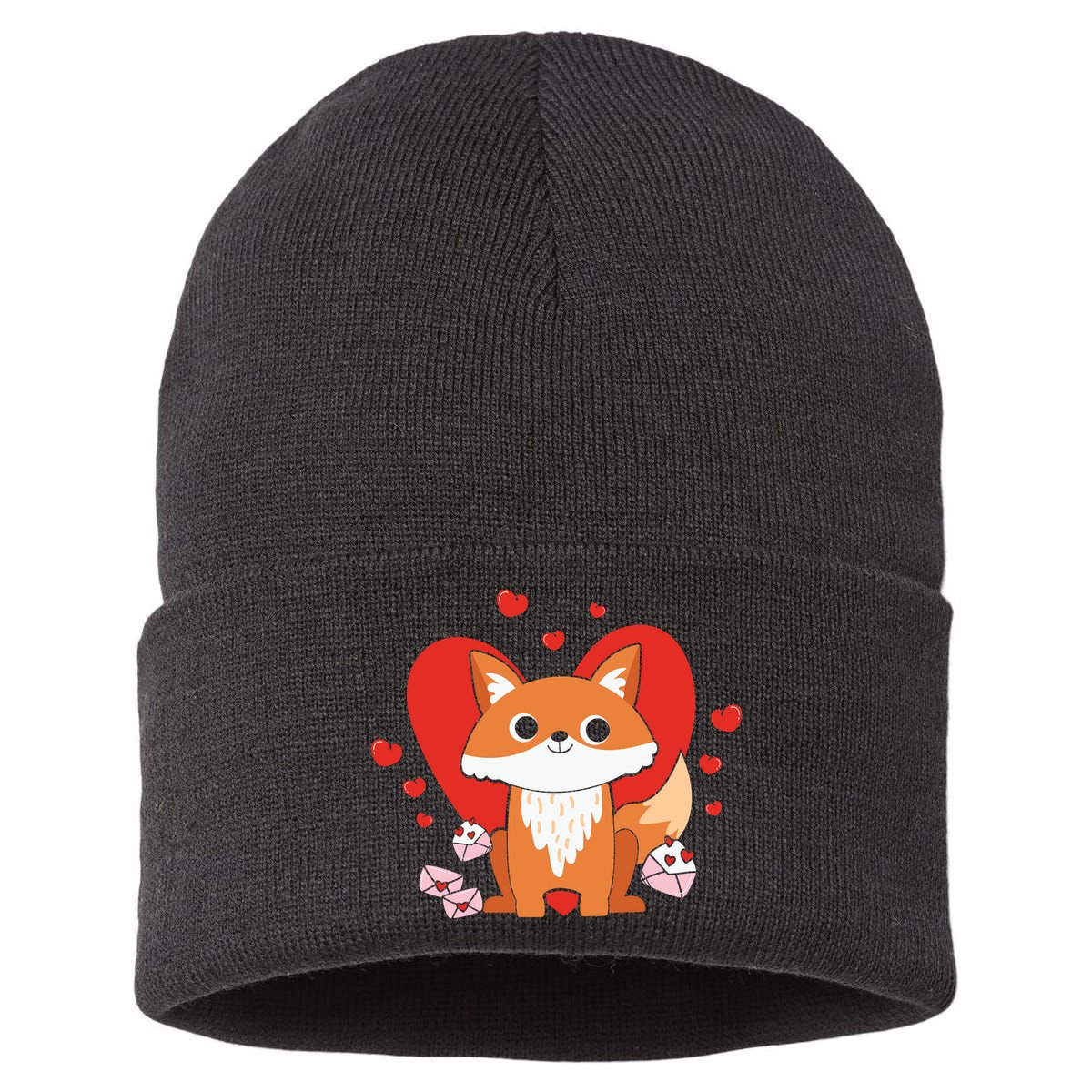 Cute Fox Animal Valentine Gift For Valentine Day Sustainable Knit Beanie