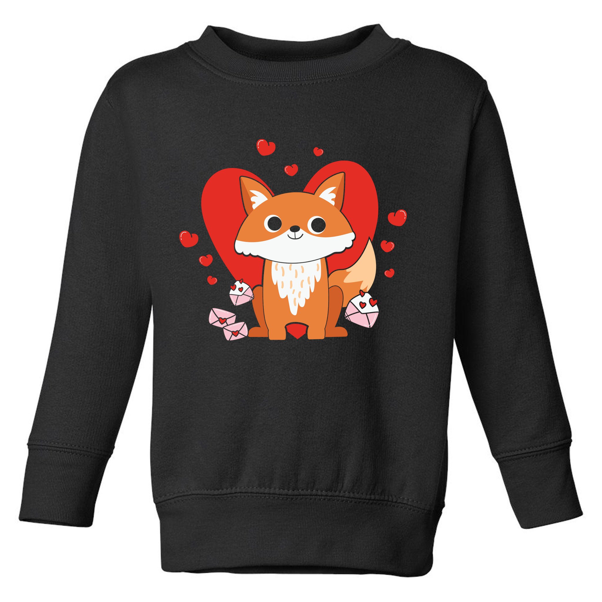 Cute Fox Animal Valentine Gift For Valentine Day Toddler Sweatshirt