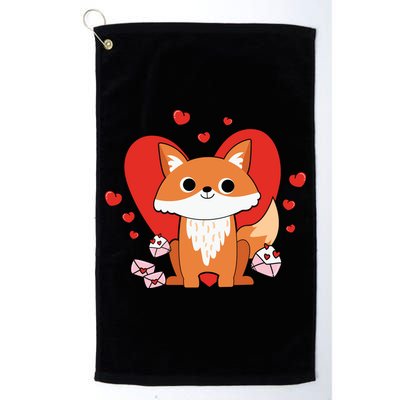 Cute Fox Animal Valentine Gift For Valentine Day Golf Towel