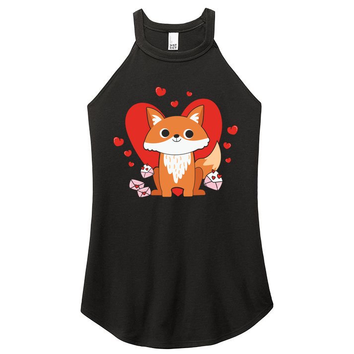 Cute Fox Animal Valentine Gift For Valentine Day Women's Perfect Tri Rocker Tank