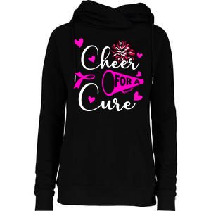 Cheer For A Cure Breast Cancer Awareness Womens Funnel Neck Pullover Hood