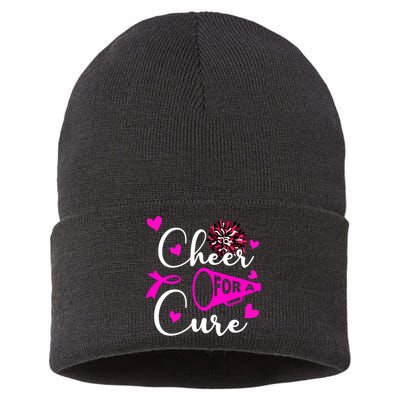 Cheer For A Cure Breast Cancer Awareness Sustainable Knit Beanie
